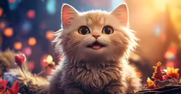there is a cat that has very big eyes