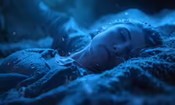 a woman in bed under the covers and blankets