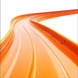 an orange - hued photo of a highway