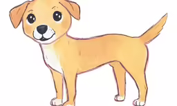 this is an image of the drawing of a dog