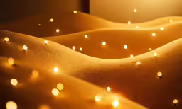 a candle lit desert like area with lights