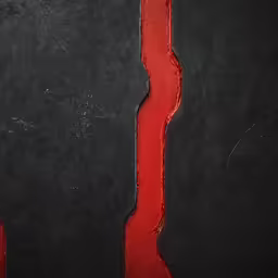 a black and red wall with two lines on it