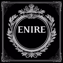a black and white picture with the word enire in it