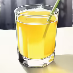 there is a glass full of juice with a straw sticking out of it