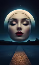 a woman with her eyes closed is staring into the distance