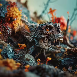 this is an image of a creature with the skull in the mouth