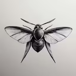 a black and white photo of a insect