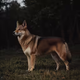 there is a dog standing in the grass
