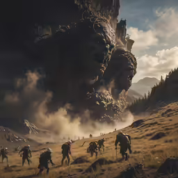 some people on a mountain looking at the sky