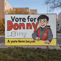 a political protest sign in a parking lot