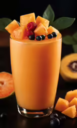 a drink garnished with berries and berries on top