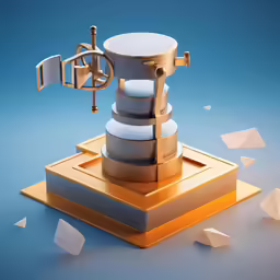 a device that has broken off and is standing on a stand