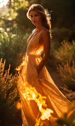 a woman standing in the wild posing for a photo