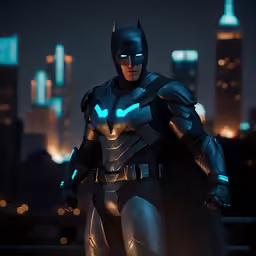 a batman action figure is shown on the roof
