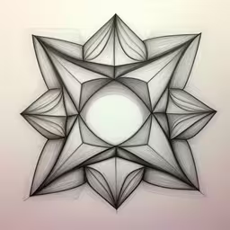 this is a geometric design made from graphite pencil,an abstract design that appears to have been drawn