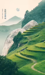 stairs in the mountains next to grass