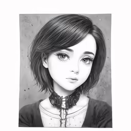 a young girl with a collar on her neck