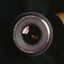 a close up of a camera lens