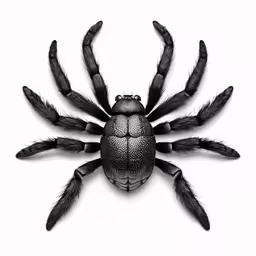a black spider with long, sharp claws