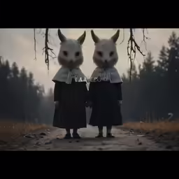 two small girls are standing next to each other