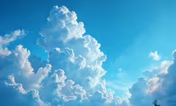 a large amount of white clouds in a blue sky