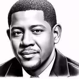a drawing of a man that looks like it is black and white