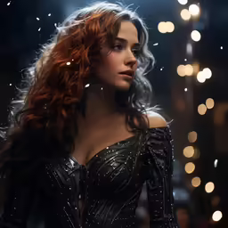 a woman is wearing sparkling silver dress