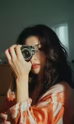a woman taking a picture with a camera