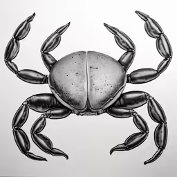 black crab ink drawing by david whett