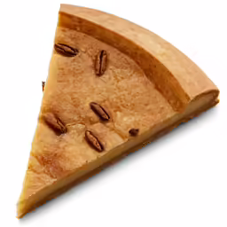 a slice of pecan pie with four slices missing