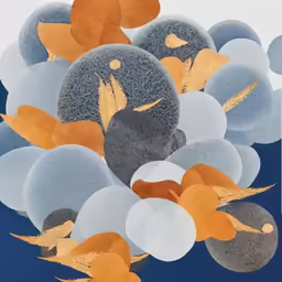 abstract design with white and orange shapes