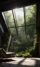 a room with lots of plants on the wall