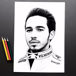 a pencil drawing of a man with a beard