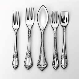 a group of forks and knives next to each other