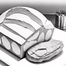 some white rocks and some metal cups on a table