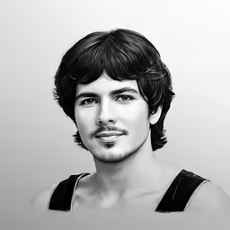 a man is staring with serious face, close up