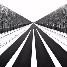 this is a black and white photo of a deserted street