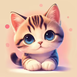 a cute little cat with big blue eyes