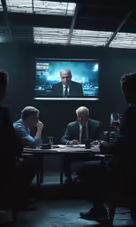 people sitting at a table playing a video game