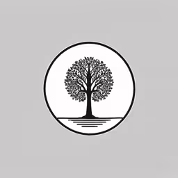 an illustration of a tree with several branches on the bottom of it,a black and white photo of a tree in a circle