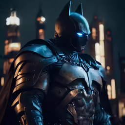 a close up of a costume and helmet on the batman film