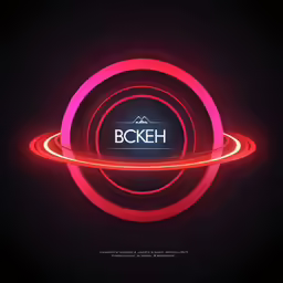 a black background with red neon rings