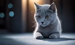 a white cat looking directly at the camera
