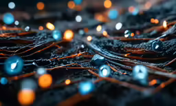 many small lights are on top of a cloth