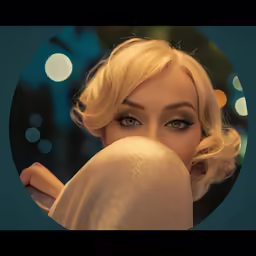 a woman is wearing makeup and has blond hair