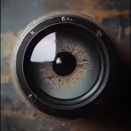 the inside of an eyeball that looks like it is being reflected in the camera
