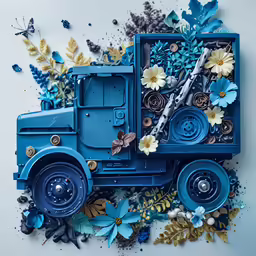 an image of a truck with floral decorations