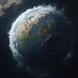 an artistic, distorted view of the earth from space