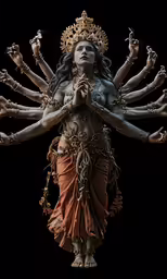 the woman is holding her arms and posing for the camera