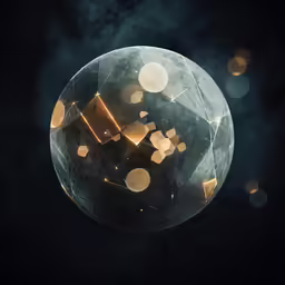 a sphere shaped object with an illuminated design